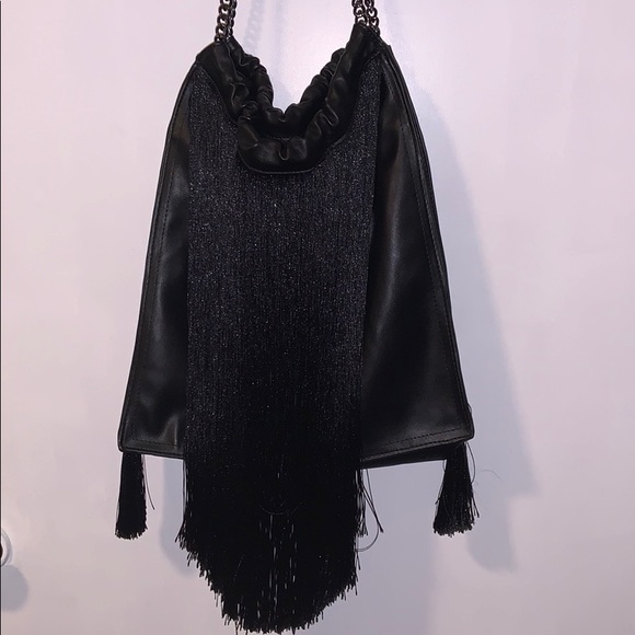 Zara TRF black fringe bag - Picture 2 of 14